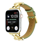 D 扣素面真皮錶帶，適用於 Apple Watch Series 8&7 45mm，適用於 Apple Watch Series 8&7 41mm