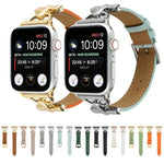 D 扣素面真皮錶帶，適用於 Apple Watch Series 8&7 45mm，適用於 Apple Watch Series 8&7 41mm
