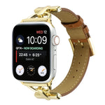 D 扣素面真皮錶帶，適用於 Apple Watch Series 8&7 45mm，適用於 Apple Watch Series 8&7 41mm