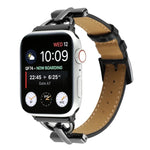 D 扣素面真皮錶帶，適用於 Apple Watch Series 8&7 45mm，適用於 Apple Watch Series 8&7 41mm