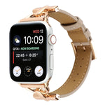 D 扣素面真皮錶帶，適用於 Apple Watch Series 8&7 45mm，適用於 Apple Watch Series 8&7 41mm