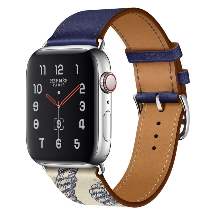 絲網印花皮革錶帶，適用於 Apple Watch 系列 7 41mm / 6 & SE & 5 & 4 40mm / 3 & 2 & 1 38mm，Apple Watch 系列 8&7 41mm / SE 2&6&SE&5&4 40mm / 3&2&1 38mm