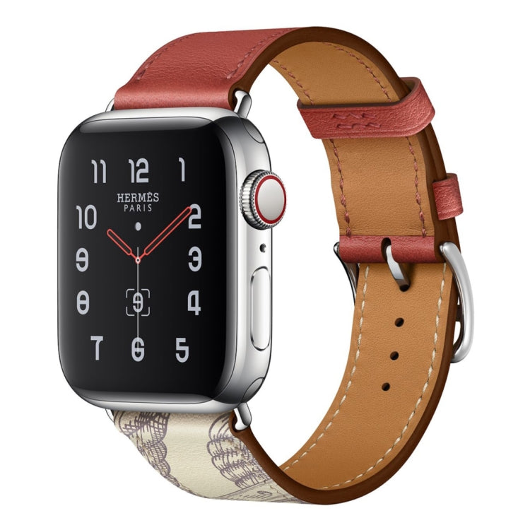 絲網印花皮革錶帶，適用於 Apple Watch 系列 7 41mm / 6 & SE & 5 & 4 40mm / 3 & 2 & 1 38mm，Apple Watch 系列 8&7 41mm / SE 2&6&SE&5&4 40mm / 3&2&1 38mm