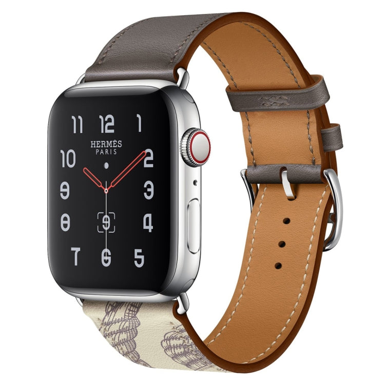 絲網印花皮革錶帶，適用於 Apple Watch 系列 7 41mm / 6 & SE & 5 & 4 40mm / 3 & 2 & 1 38mm，Apple Watch 系列 8&7 41mm / SE 2&6&SE&5&4 40mm / 3&2&1 38mm