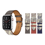 絲網印花皮革錶帶，適用於 Apple Watch 系列 7 41mm / 6 & SE & 5 & 4 40mm / 3 & 2 & 1 38mm，Apple Watch 系列 8&7 41mm / SE 2&6&SE&5&4 40mm / 3&2&1 38mm