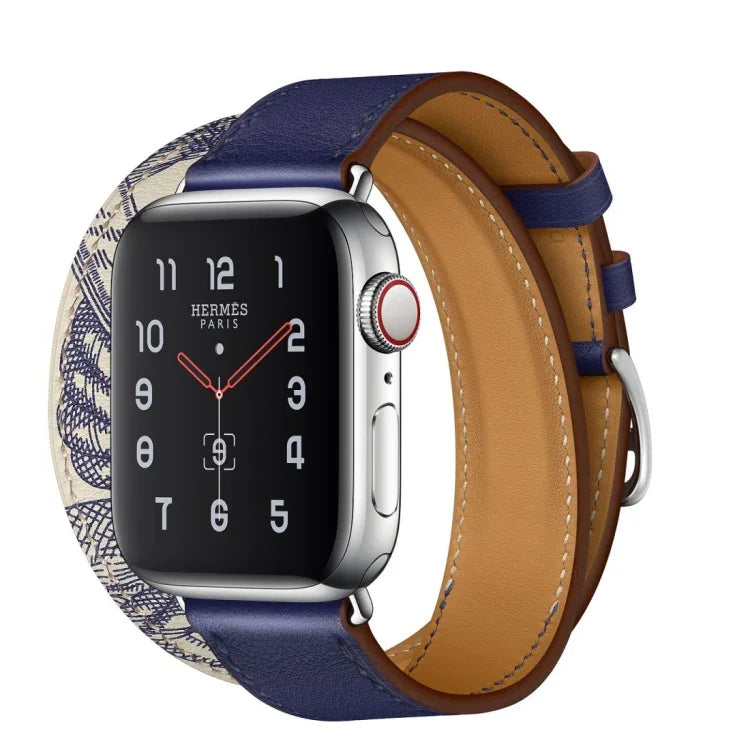 絲網印花皮革錶帶，適用於 Apple Watch Series 7 41mm / 6 & SE & 5 & 4 40mm / 3 & 2 & 1 38mm，適用於 Apple Watch Ultra 49mm / Series 8&7 45mm / SE 2&6&SE&5&4 44mm / 3&2&1 42mm，適用於 Apple Watch Series 8&7 41mm / SE 2&6&SE&5&4 40mm / 3&2&1 38...