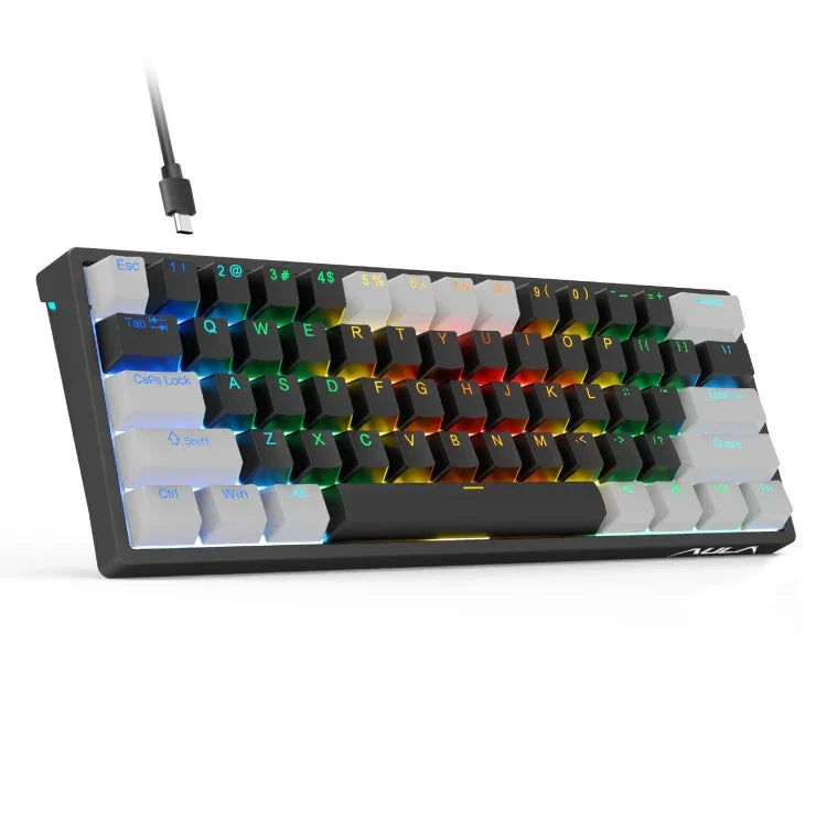 AULA F3261 Type-C 有線熱插拔 61鍵 RGB 機械鍵盤