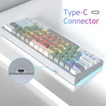 AULA F3261 Type-C 有線熱插拔 61鍵 RGB 機械鍵盤