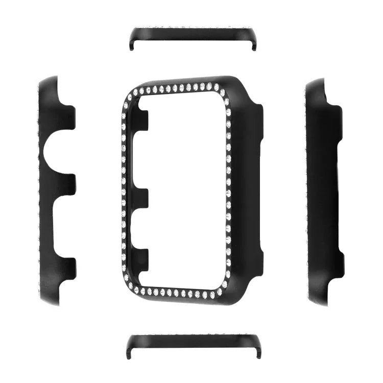 鋁合金鑽石錶殼保護套，適用於 Apple Watch Series 9 / 8 / 7 45mm，適用於 Apple Watch Series SE 2025&SE 2&6&SE&5&4 44mm，適用於 Apple Watch Series 3&2&1 42mm，適用於 Apple Watch Series 9 / 8 / 7 41mm