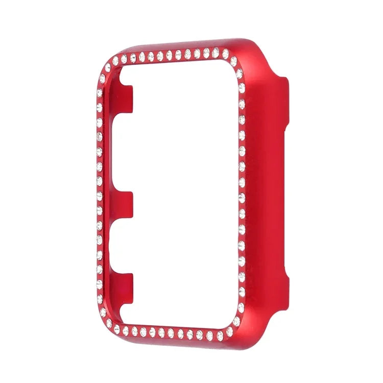 鋁合金鑽石錶殼保護套，適用於 Apple Watch Series 9 / 8 / 7 45mm，適用於 Apple Watch Series SE 2025&SE 2&6&SE&5&4 44mm，適用於 Apple Watch Series 3&2&1 42mm，適用於 Apple Watch Series 9 / 8 / 7 41mm