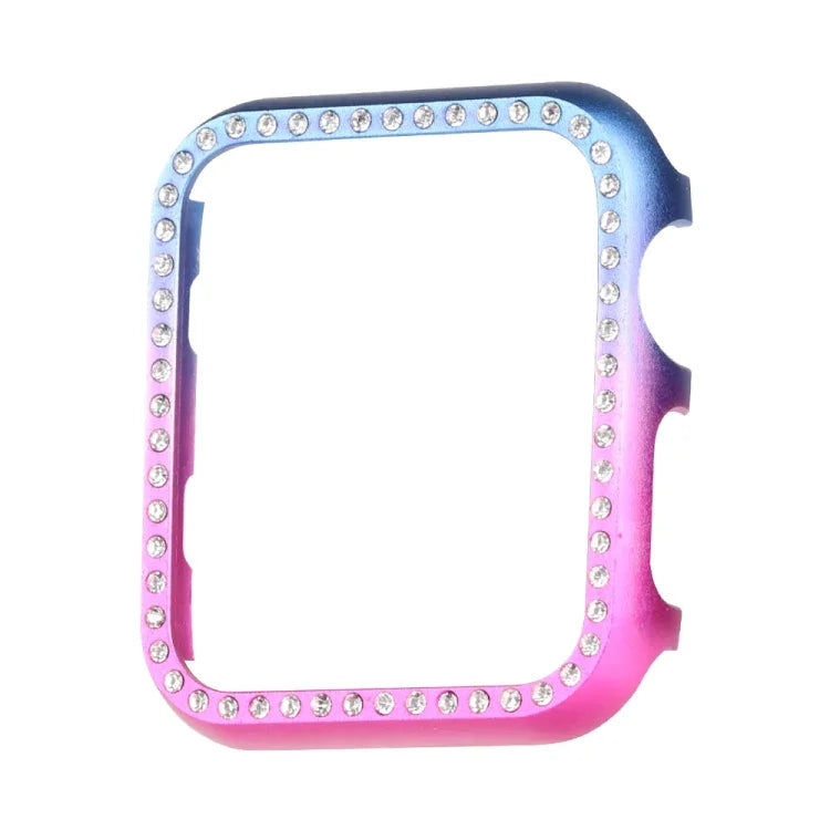 鋁合金鑽石錶殼保護套，適用於 Apple Watch Series 9 / 8 / 7 45mm，適用於 Apple Watch Series SE 2025&SE 2&6&SE&5&4 44mm，適用於 Apple Watch Series 3&2&1 42mm，適用於 Apple Watch Series 9 / 8 / 7 41mm