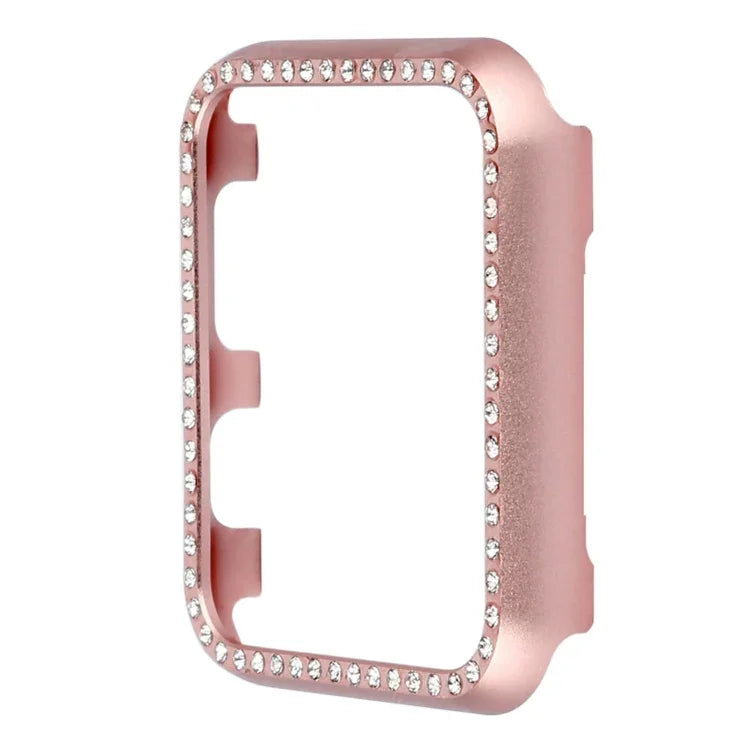 鋁合金鑽石錶殼保護套，適用於 Apple Watch Series 9 / 8 / 7 45mm，適用於 Apple Watch Series SE 2025&SE 2&6&SE&5&4 44mm，適用於 Apple Watch Series 3&2&1 42mm，適用於 Apple Watch Series 9 / 8 / 7 41mm
