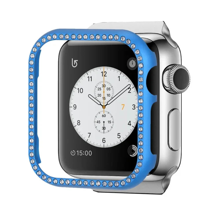鋁合金鑽石錶殼保護套，適用於 Apple Watch Series 9 / 8 / 7 45mm，適用於 Apple Watch Series SE 2025&SE 2&6&SE&5&4 44mm，適用於 Apple Watch Series 3&2&1 42mm，適用於 Apple Watch Series 9 / 8 / 7 41mm