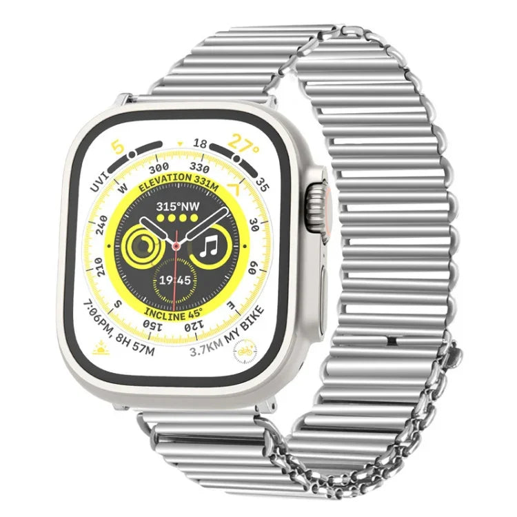 鍊扣不鏽鋼錶帶，適用於 Apple Watch Ultra 49mm / Series 8&7 45mm / SE 2&6&SE&5&4 44mm / 3&2&1 42mm，適用於 Apple Watch Series 8&7 41mm / SE 2&6&SE&5&4 40mm / 3&2&1 38mm