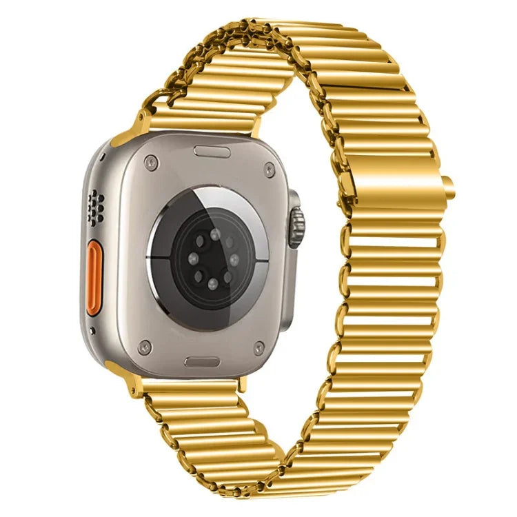 鍊扣不鏽鋼錶帶，適用於 Apple Watch Ultra 49mm / Series 8&7 45mm / SE 2&6&SE&5&4 44mm / 3&2&1 42mm，適用於 Apple Watch Series 8&7 41mm / SE 2&6&SE&5&4 40mm / 3&2&1 38mm