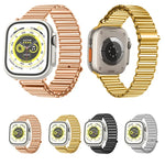 鍊扣不鏽鋼錶帶，適用於 Apple Watch Ultra 49mm / Series 8&7 45mm / SE 2&6&SE&5&4 44mm / 3&2&1 42mm，適用於 Apple Watch Series 8&7 41mm / SE 2&6&SE&5&4 40mm / 3&2&1 38mm