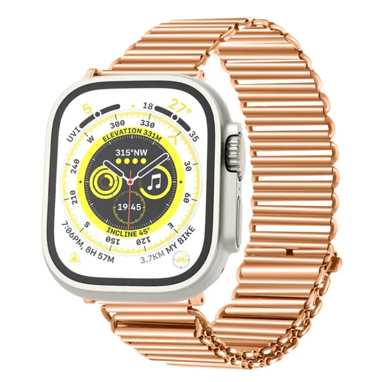 鍊扣不鏽鋼錶帶，適用於 Apple Watch Ultra 49mm / Series 8&7 45mm / SE 2&6&SE&5&4 44mm / 3&2&1 42mm，適用於 Apple Watch Series 8&7 41mm / SE 2&6&SE&5&4 40mm / 3&2&1 38mm
