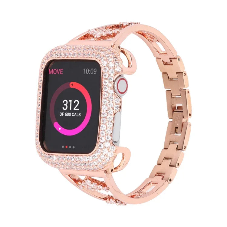 鋯石金屬銅錶帶，適用於 Apple Watch Ultra 49mm / Series 8&7 45mm / SE 2&6&SE&5&4 44mm / 3&2&1 42mm，適用於 Apple Watch Series 8&7 41mm / SE 2&6&SE&5&4 40mm / 3&2&1 38mm