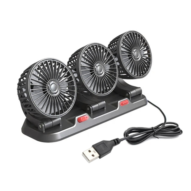 F4310 360-Degree Rotating Adjustable Car Three-Head Fan, F4310 24V Cigarette Lighter, F4310 USB Universal, F4310 12V Cigarette Lighter