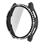 單排鑽石 PC + 鋼化玻璃手錶殼，適用於 Samsung Galaxy Watch5 44mm