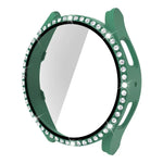 單排鑽石 PC + 鋼化玻璃手錶殼，適用於 Samsung Galaxy Watch5 44mm