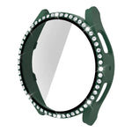 單排鑽石 PC + 鋼化玻璃手錶殼，適用於 Samsung Galaxy Watch5 44mm