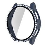 單排鑽石 PC + 鋼化玻璃手錶殼，適用於 Samsung Galaxy Watch5 44mm