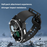 單排鑽石 PC + 鋼化玻璃手錶殼，適用於 Samsung Galaxy Watch5 44mm