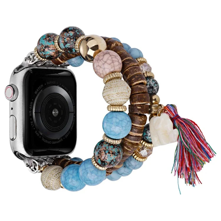 珠子大象吊墜錶帶，適用於 Apple Watch 2 42 mm，適用於 Apple Watch 2 38mm，適用於 Apple Watch 42mm，適用於 Apple Watch 38mm