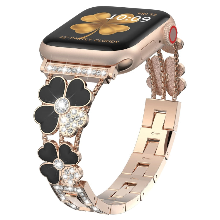 花瓣金屬鑽石錶帶，適用於 Apple Watch SE 2023 44mm，Apple Watch Ultra 49mm，Apple Watch 8 41mm，Apple Watch 8 45mm，Apple Watch 7 41mm，Apple Watch 7 45mm，Apple Watch SE 2023 40mm，Apple Watch SE 2022 40mm