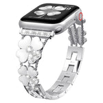 花瓣金屬鑽石錶帶，適用於 Apple Watch SE 2023 44mm，Apple Watch Ultra 49mm，Apple Watch 8 41mm，Apple Watch 8 45mm，Apple Watch 7 41mm，Apple Watch 7 45mm，Apple Watch SE 2023 40mm，Apple Watch SE 2022 40mm