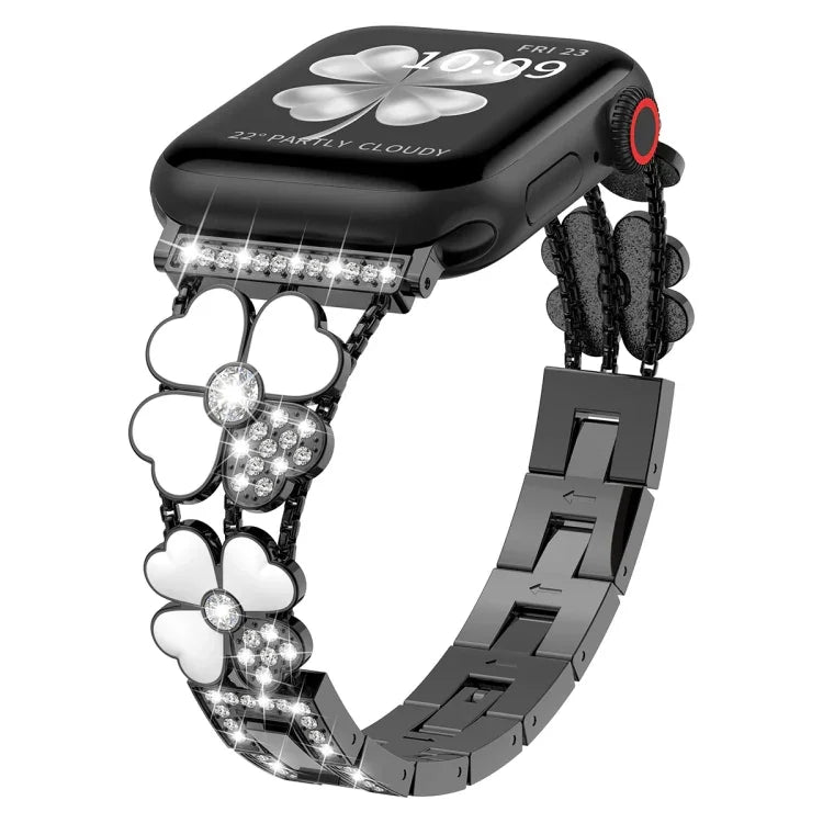 Petal 金屬鑽石錶帶，適用於 Apple Watch 3 38mm、Apple Watch 9 45mm、Apple Watch 3 42mm、Apple Watch 2 38mm、Apple Watch 2 42mm、Apple Watch 38mm、Apple Watch 42mm、Apple Watch 9 41mm