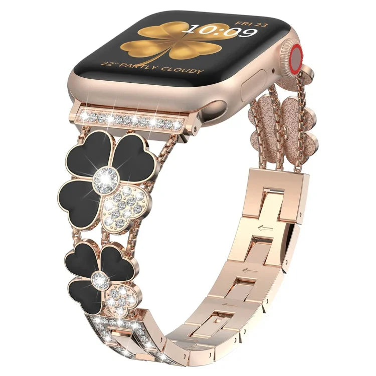 Petal 金屬鑽石錶帶，適用於 Apple Watch 3 38mm、Apple Watch 9 45mm、Apple Watch 3 42mm、Apple Watch 2 38mm、Apple Watch 2 42mm、Apple Watch 38mm、Apple Watch 42mm、Apple Watch 9 41mm