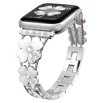 花瓣金屬鑽石錶帶，適用於 Apple Watch SE 2023 44mm，Apple Watch Ultra 49mm，Apple Watch 8 41mm，Apple Watch 8 45mm，Apple Watch 7 41mm，Apple Watch 7 45mm，Apple Watch SE 2023 40mm，Apple Watch SE 2022 40mm