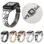 Petal 金屬鑽石錶帶，適用於 Apple Watch 3 38mm、Apple Watch 9 45mm、Apple Watch 3 42mm、Apple Watch 2 38mm、Apple Watch 2 42mm、Apple Watch 38mm、Apple Watch 42mm、Apple Watch 9 41mm