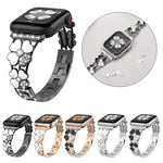 花瓣金屬鑽石錶帶，適用於 Apple Watch SE 2023 44mm，Apple Watch Ultra 49mm，Apple Watch 8 41mm，Apple Watch 8 45mm，Apple Watch 7 41mm，Apple Watch 7 45mm，Apple Watch SE 2023 40mm，Apple Watch SE 2022 40mm
