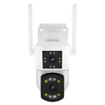 ESCAM PT210 2x3MP 雙鏡頭雙螢幕監視 WiFi 攝影機，支援雙向語音、動態偵測及雲端儲存，PT210