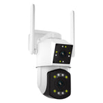 ESCAM PT210 2x3MP 雙鏡頭雙螢幕監視 WiFi 攝影機，支援雙向語音、動態偵測及雲端儲存，PT210