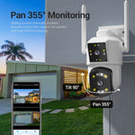 ESCAM PT210 2x3MP 雙鏡頭雙螢幕監視 WiFi 攝影機，支援雙向語音、動態偵測及雲端儲存，PT210