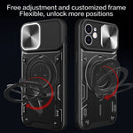 CD紋理滑動鏡頭蓋磁吸手機殼，適用於iPhone 11，適用於iPhone 11 Pro