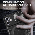 CD紋理滑動鏡頭蓋磁吸手機殼，適用於iPhone 11，適用於iPhone 11 Pro