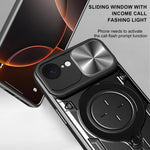 CD紋理滑動鏡頭蓋磁吸手機殼，適用於iPhone 17e / 16e，適用於iPhone 17 Pro Max，適用於iPhone 17 Pro，適用於iPhone 17，適用於iPhone Air，適用於iPhone 16 Pro Max，適用於iPhone 16 Pro，適用於iPhone 16 Plus