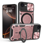 CD紋理滑動鏡頭蓋磁吸手機殼，適用於iPhone 17e / 16e，適用於iPhone 17 Pro Max，適用於iPhone 17 Pro，適用於iPhone 17，適用於iPhone Air，適用於iPhone 16 Pro Max，適用於iPhone 16 Pro，適用於iPhone 16 Plus