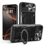 CD紋理滑動鏡頭蓋磁吸手機殼，適用於iPhone 17e / 16e，適用於iPhone 17 Pro Max，適用於iPhone 17 Pro，適用於iPhone 17，適用於iPhone Air，適用於iPhone 16 Pro Max，適用於iPhone 16 Pro，適用於iPhone 16 Plus