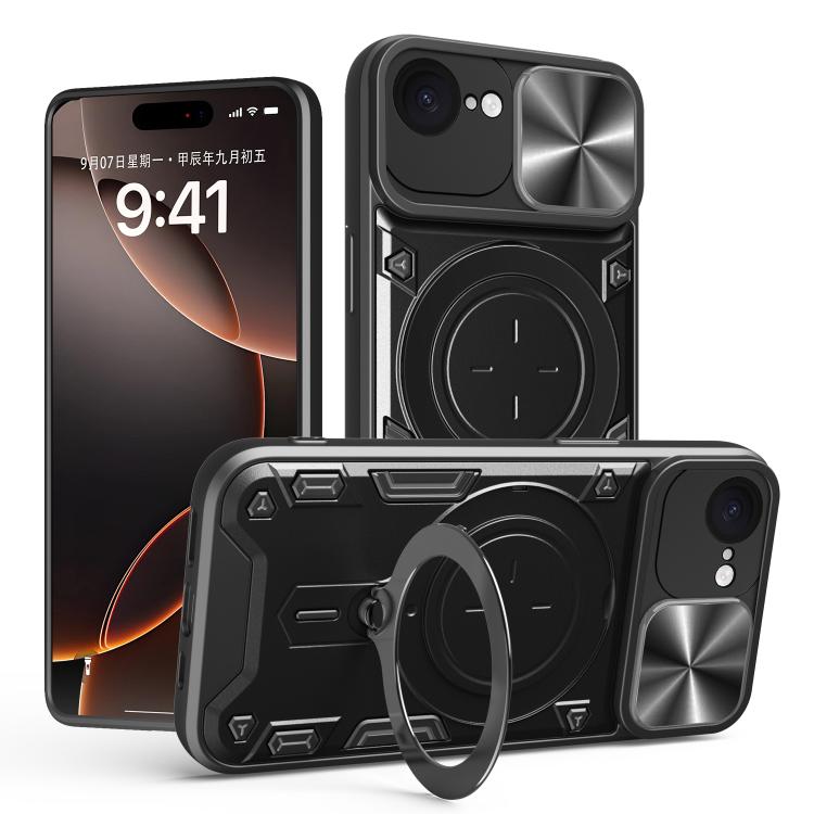CD紋理滑動鏡頭蓋磁吸手機殼，適用於iPhone 17e / 16e，適用於iPhone 17 Pro Max，適用於iPhone 17 Pro，適用於iPhone 17，適用於iPhone Air，適用於iPhone 16 Pro Max，適用於iPhone 16 Pro，適用於iPhone 16 Plus