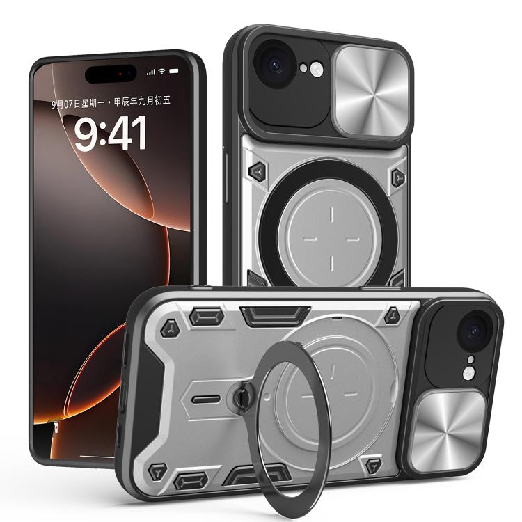 CD紋理滑動鏡頭蓋磁吸手機殼，適用於iPhone 17e / 16e，適用於iPhone 17 Pro Max，適用於iPhone 17 Pro，適用於iPhone 17，適用於iPhone Air，適用於iPhone 16 Pro Max，適用於iPhone 16 Pro，適用於iPhone 16 Plus