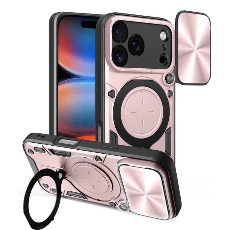 CD紋理滑動鏡頭蓋磁吸手機殼，適用於iPhone 17e / 16e，適用於iPhone 17 Pro Max，適用於iPhone 17 Pro，適用於iPhone 17，適用於iPhone Air，適用於iPhone 16 Pro Max，適用於iPhone 16 Pro，適用於iPhone 16 Plus