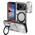 CD紋理滑動鏡頭蓋磁吸手機殼，適用於iPhone 17e / 16e，適用於iPhone 17 Pro Max，適用於iPhone 17 Pro，適用於iPhone 17，適用於iPhone Air，適用於iPhone 16 Pro Max，適用於iPhone 16 Pro，適用於iPhone 16 Plus