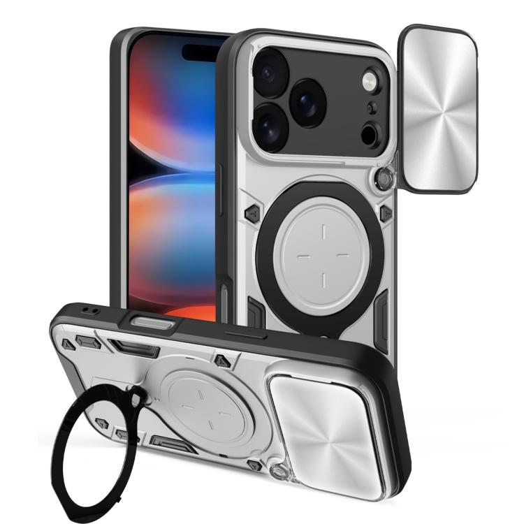 CD紋理滑動鏡頭蓋磁吸手機殼，適用於iPhone 17e / 16e，適用於iPhone 17 Pro Max，適用於iPhone 17 Pro，適用於iPhone 17，適用於iPhone Air，適用於iPhone 16 Pro Max，適用於iPhone 16 Pro，適用於iPhone 16 Plus