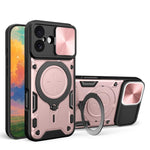 CD紋理滑動鏡頭蓋磁吸手機殼，適用於iPhone 17e / 16e，適用於iPhone 17 Pro Max，適用於iPhone 17 Pro，適用於iPhone 17，適用於iPhone Air，適用於iPhone 16 Pro Max，適用於iPhone 16 Pro，適用於iPhone 16 Plus